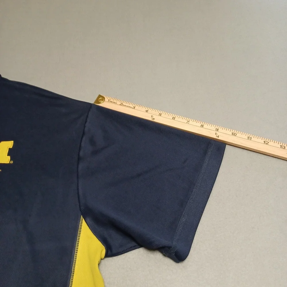 Nike Polo Shirt Mens XXL Navy Michigan Wolverines FIT DRY Short‎ Sleeve Athletic